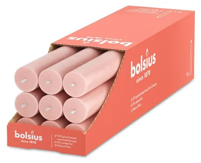 Productafbeelding van Bolsius Rustieke huiskandelen, 270/23 mm, nevelig roze