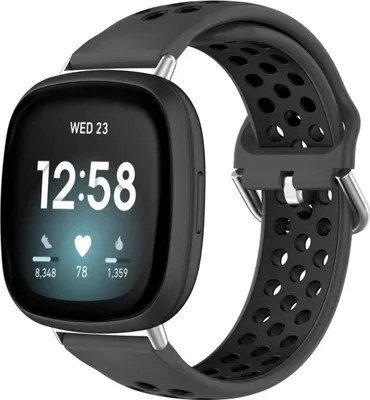 Image de imoshion Bracelet sport en silicone pour Fitbit Versa 4 / 3 / Sense (2) - Gris / Noir