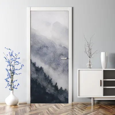 Produktbild von Dekorative Türaufkleber selbstklebend Klebefolie Türtapete Landschaft Berg 85 x 200 cm