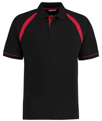 Produktbild von Kustom Kit - "Oak Hill" Poloshirt für Herren LT4015 (S) (Schwarz/Leuchtend Rot)