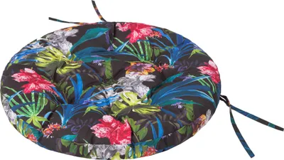 Image de Coussin rond STORK pour fauteuil suspendu & balançoire Bocianie Gniazdo Ø65 cm gris 8 cm épais résistant aux intempéries OEKO-TEX - HobbyGarden