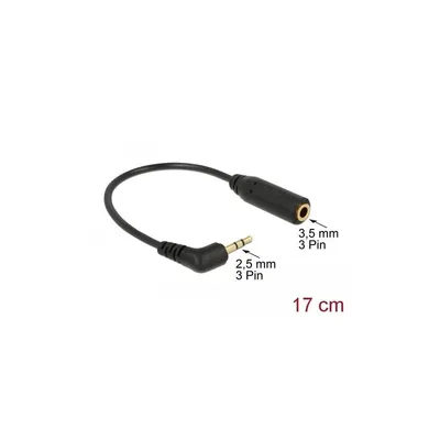 Produktbild von Delock - Audio-Adapter - mini-phone stereo 3.5 mm weiblich zu Stereo Mikro-Stecker männlich - 17.5 cm - Schwarz - links-gewinkelter Stecker