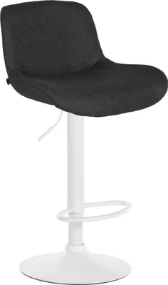 Produktbild von CLP Barhocker Solon Weiß höhenverstellbar und drehbar mit Rückenlehne schwarz Material Stoff