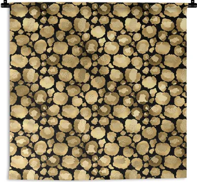 Produktbild von MuchoWow® Wandteppich Wandbehang Muster - Pantherdruck - Gold 150x150 cm Tapisserie Dekoration Wandtuch - Wohnaccessoires - Modernes