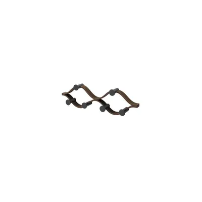 Immagine prodotto di Appendiabiti da parete con 6 ganci, nero/noce, in legno, stile moderno
