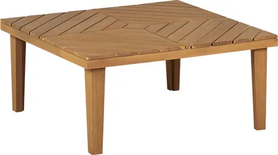 Zdjęcie produktu dla BELIANI Ogrodowy stolik kawowy jasnobrązowy akacjowe 70 x 70 cm drewniany blat nowoczesny naturalny styl
