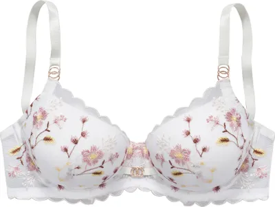 Produktbild von LASCANA Schalen-BH , BH mit Bügel, Spitzen-BH weiß-rosenholz Größe 90 Cup G