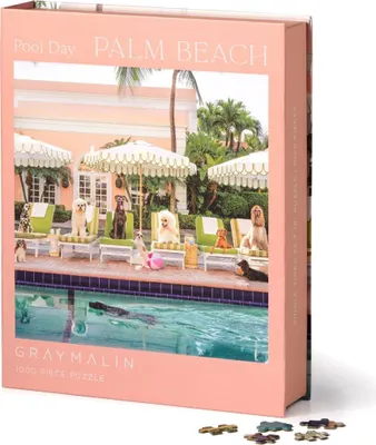 Zdjęcie produktu dla Gray Malin Palm Beach 1000 Piece Book Box Puzzle