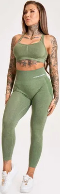 Produktbild von Gym Glamour Leggings Seamless Melange - Damen Nahtlose Leggings - Farbe: Khaki, Größe:  XS
