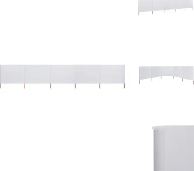 Image de vidaXL Tissu de protection contre le vent en 5 parties 600 x 120 cm Blanc sable - Parasols et ombrelles