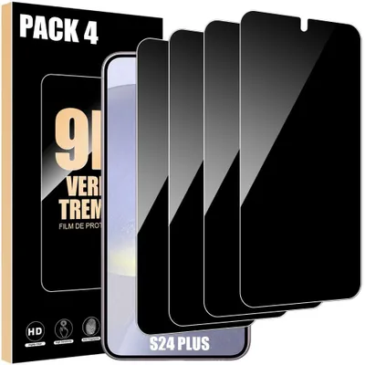 Image de 4 Verre Trempé Anti-espion pour Samsung Galaxy S24 Plus, Vitre Protection Installation Facile