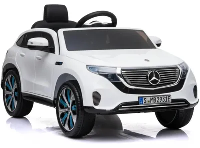 Produktbild von Mercedes-Benz EQC400 Kinder Elektroauto 12V (1–6 Jahre) – Offiziell Lizenziert, mit Fernbedienung, EVA-Reifen & Ledersitz – Kinder Elektrofahrzeug – Weiß