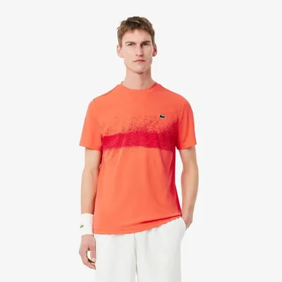 Productafbeelding van Lacoste T-shirt, model Novak, in de kleuren koraal/rood
