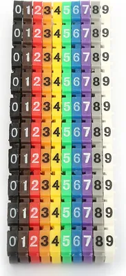 Zdjęcie produktu dla Cyfrowa rurka z numerem przewodu Kolorowy znacznik kabla (100 szt. 6 mm2)