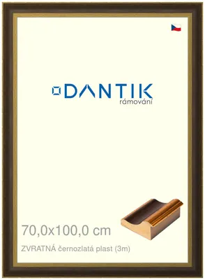 Obrázok produktu pre DANTIK rám 70x100 | BACK čierny a zlatý plast (Plexi Clear)