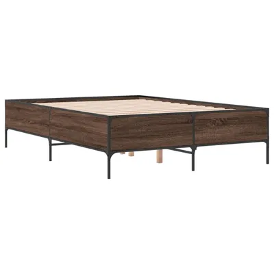 Produktbild von Bettgestell Braun Eichen-Optik 160x200 cm Holzwerkstoff Metall
