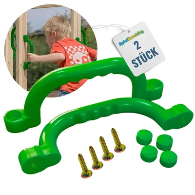Produktbild von Spielturmking Haltegriffe für Spielturm - Handgriffe FYNN - Sicherheitsgriffe -  Klettergriffe aus Kunststoff - Grün 2 Stück 32601-13
