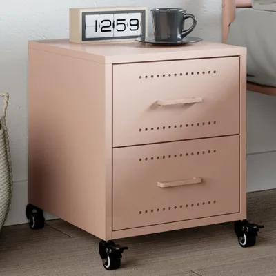 Image de Maison Exclusive - Table de chevet rose 36x39x43,5 cm acier