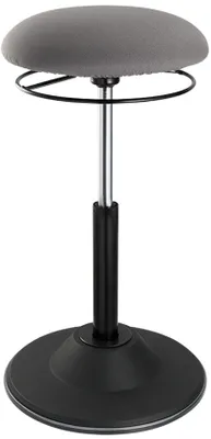 Produktbild von LogiLink Höhenverstellbarer Bürohocker - Gepolsterter Sitz - Grau - Stoff - Schwarz - 1 Stück(e) - 113 kg