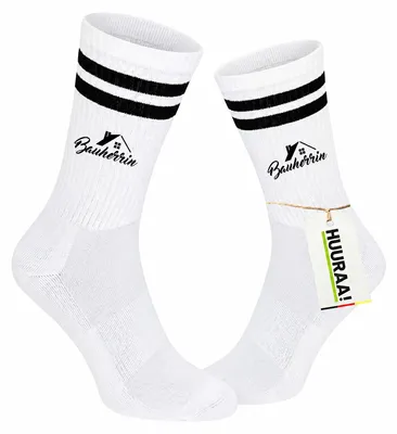 Produktbild von Huuraa Uni Socken Bauherrin  42/46 Black Baumwolle Tennissocken Geschenkidee