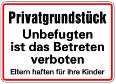 Produktbild von Schild Alu Privatgrundstück Unbefugten ist das Betreten verboten 250x350mm