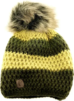 Produktbild von Faera Mütze zum Warmhalten im Herbst oder Winter Bommelmütze mit Futter Grün