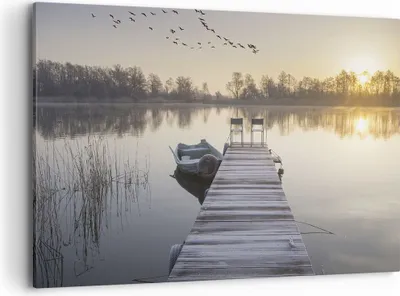 Produktbild von Bild auf Leinwand - Leinwandbild - Einteilig - Brücke Westen die Sonne - 120x80cm - Wand Bild - Wanddeko - Wandbilder - Leinwanddruck - Bilder - Wanddekoration - Leinwand bilder - AA120x80-4197