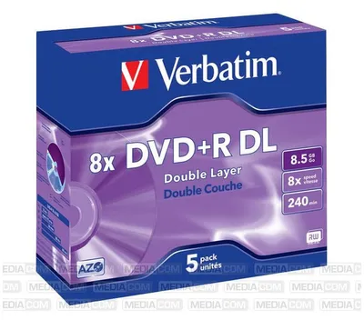 Produktbild von VERBATIM 43541 Double Layer Silber Surface DVD+R 8X Rohling