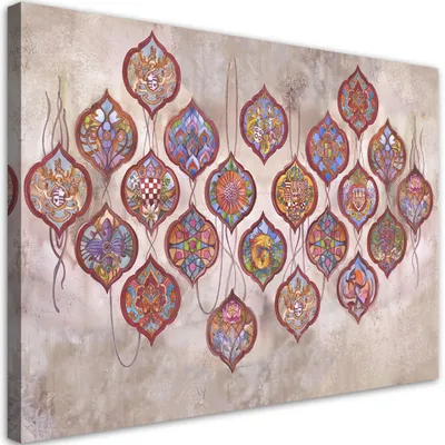 Produktbild von Leinwandbild wappensammlung 60x40 cm Feeby farbe wandbild bereit zum aufhängen