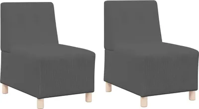 Zdjęcie produktu dla vidaXL Modułowa sofa bez podłokietników, 2 sztuki, ciemnoszary, tkanina welurowa