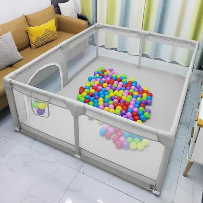 Image de Parc pour bébé - Barrière de sécurité pour enfants, intérieur - Structure en métal - Panneaux en filet - Pour les enfants de 1 à 6 ans - 150 x 180 cm, modèle 2