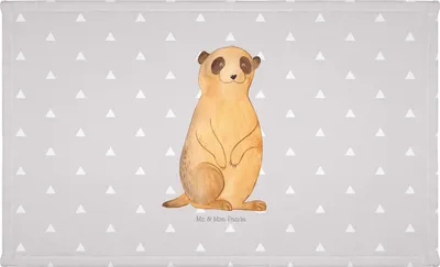 Produktbild von Mr. & Mrs. Panda Frotteehandtuch Erdmännchen - Grau Pastell - Geschenk, Handtuch 50x100, Flauschtuch, Afrika, Roadtrip, 100x50, gesichtstuch, Spruch, Traveling, baumwolle