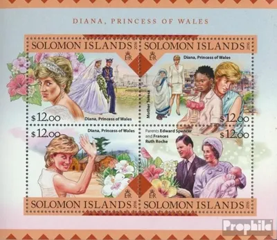 Produktbild von Briefmarken Salomoninseln 2016 Mi 3691-3694 Kleinbogen (kompl. Ausg.) postfrisch Diana