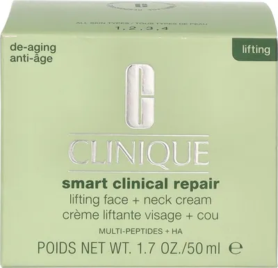 Zdjęcie produktu dla Clinique Smart Clinical Repair Lifting Face + Neck Cream, Krem na dzień i na noc, Kobiety, Skóra uniwersalna, Twarz, Szyja, Przeciwstarzeniowy, Naprawa, 50 ml