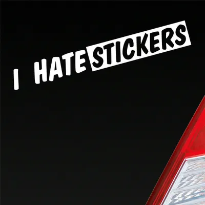 Produktbild von Auto Aufkleber I Hate s Lustig 19x25 cm Weiss Matt Sticker Heckscheibenaufkleber