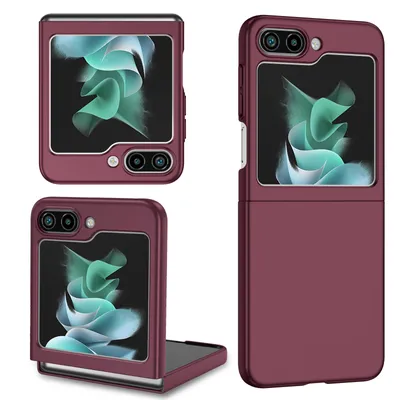Obrázek produktu pro Pouzdro pro Samsung Galaxy Z Flip 5, tenké tvrdý PC odolné proti poškrábání pouzdro Bordó