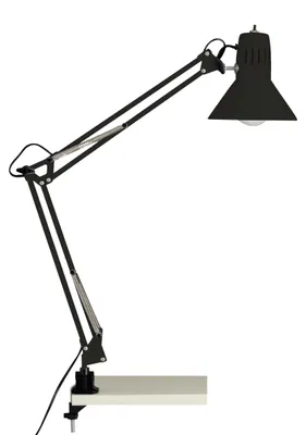 Immagine prodotto di Lampada da scrivania da tavolo con morsetto, testa orientabile, colore nero, con interruttore a pulsante