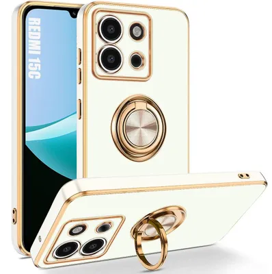 Image de Coque pour Xiaomi Redmi 15C 4G/5G, Protection Silicone Antichoc Anti-Rayures Slim avec Anneau - Blanc