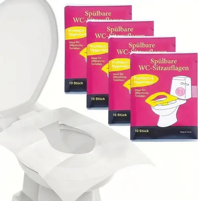 Zdjęcie produktu dla 40x jednorazowe nakładki na sedes WC 36x42,5 cm Higiena w podróży