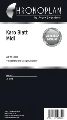 Produktbild von Chronoplan Ersatzeinlage Midi 25BL kariert CHRONOPLAN 50330 Notizen