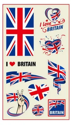 Produktbild von Temporäres Tattoo Flagge Englands Verschiedene Designs 10 Stück