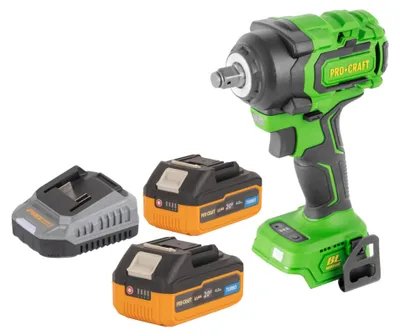 Produktbild von Procraft PWA18bb Akku Schlagschrauber 20 V 550 Nm 1/2" Brushless + 2x Akku 4,0 Ah + Ladegerät