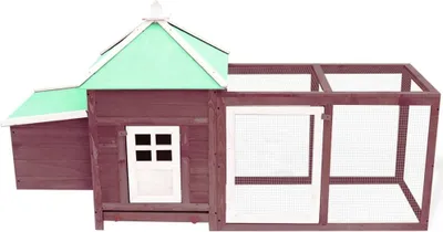 Produktbild von vidaXL Kurník s hnízdem pro nosnice Mocha 190x72x102 cm Jedlový masiv