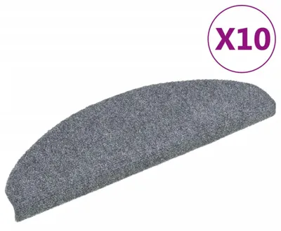 Image de vidaXL Tapis de sol auto-adhésifs 10 pièces 65x21x4 cm gris clair demi-rond Grand