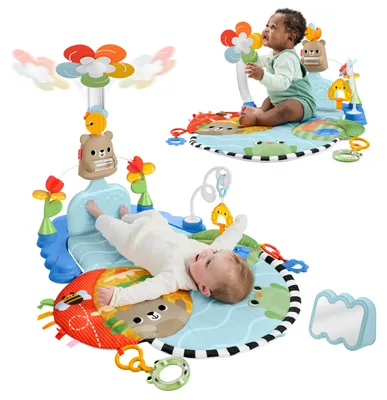 Imagen del producto de Fisher-Price JMT98, Alfombra de juego para bebés, Arco con juguetes, Sonidos, Material textil, Plástico, Multicolor