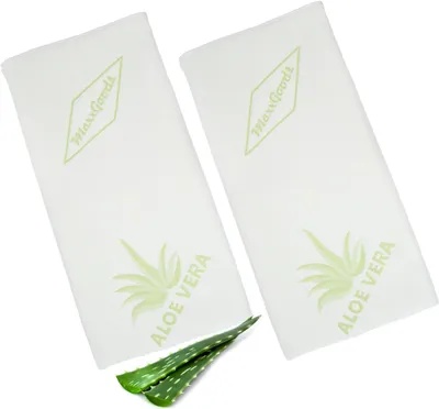 Produktbild von 2 x Kissenbezug aus Aloe Vera, 42 x 70 cm, für Nackenstützkissen, hypoallergen, hautfreundlich, atmungsaktiv und pflegeleicht, Bezug für Nackenstützkissen