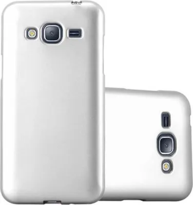 Produktbild von Cadorabo Schutzhülle für Samsung Galaxy J3 2016 Hülle in Silber Handyhülle TPU Silikon Etui Cover Case