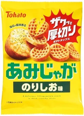 Immagine prodotto di Tohato | Patatine giapponesi Ami-jaga - Sapore di Nori - Contiene glutine - Croccanti - 55g