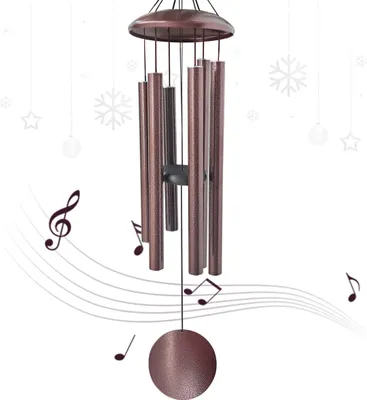 Produktbild von BSHAPPLUS® Windspiel für draußen, robustes Windspiel, Gedenk-Windspiel mit 6 Aluminiumröhren, Hängende Dekoration für Haus und Garten
