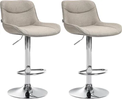 Obrázek produktu pro Sada 2 látkových barových židlí - Otočná židle - Nastavitelná výška a ergonomický komfort